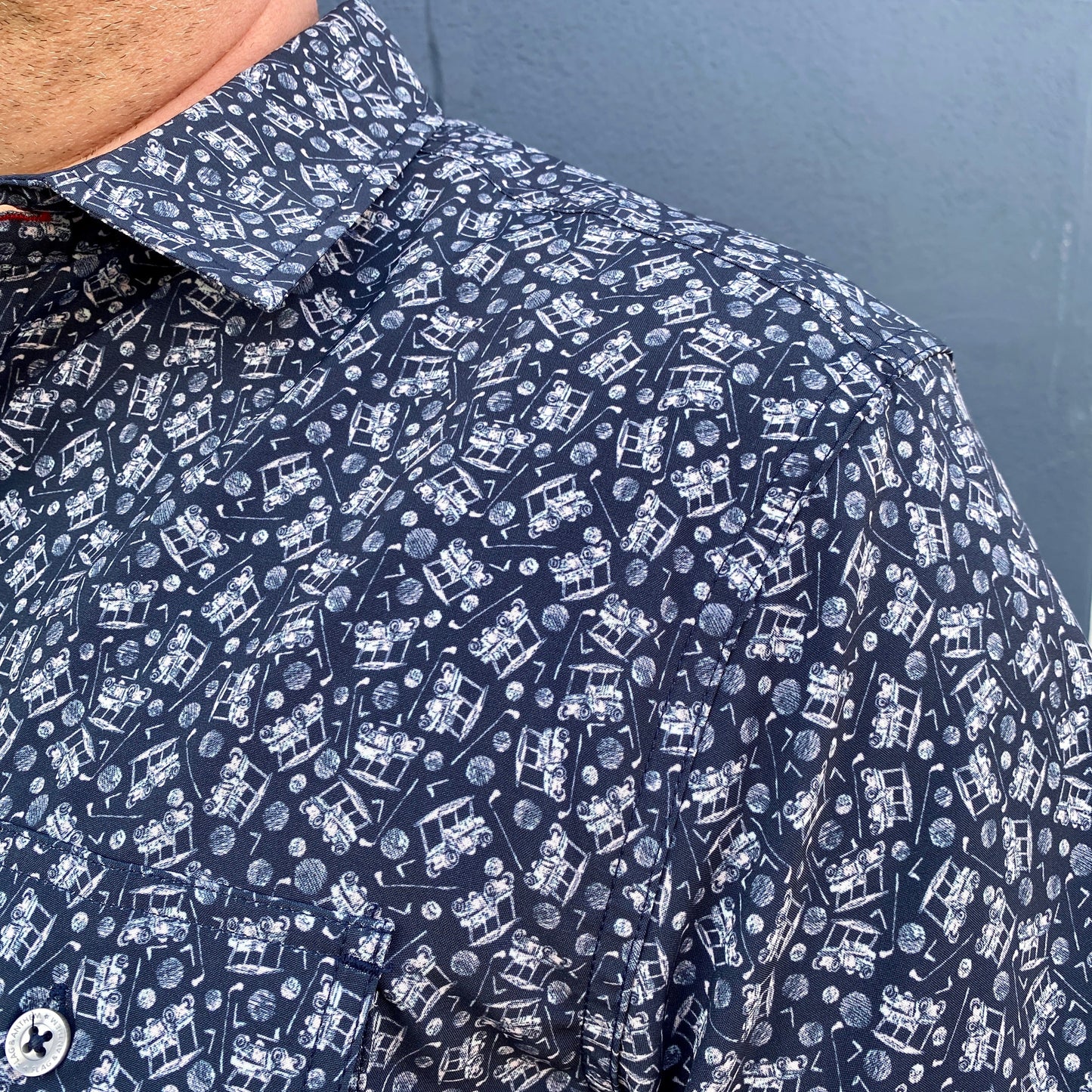 Sutherland Short Sleeve Golf Print Performance Shirt by Flag & Anthem