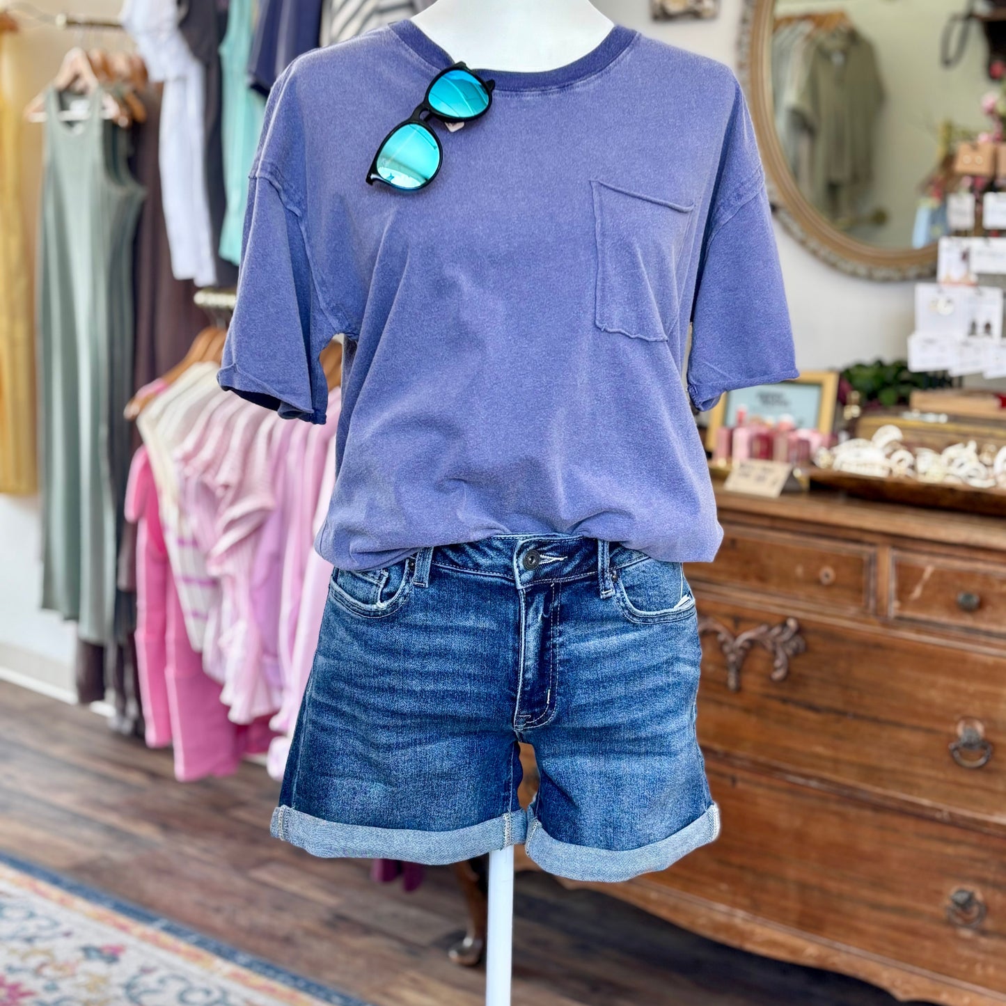 Shelby Demin Shorts by Flag & Anthem