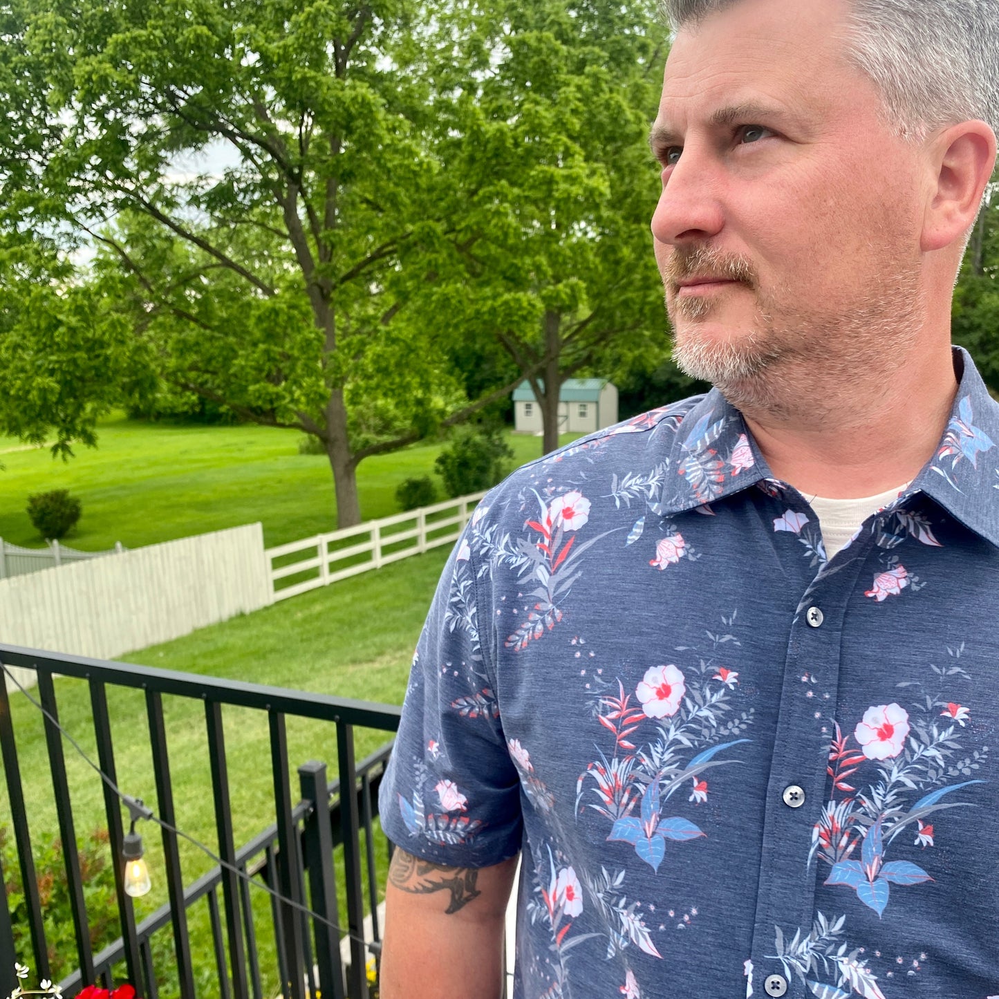 Milligan Floral Print Performance Shirt by Flag & Anthem