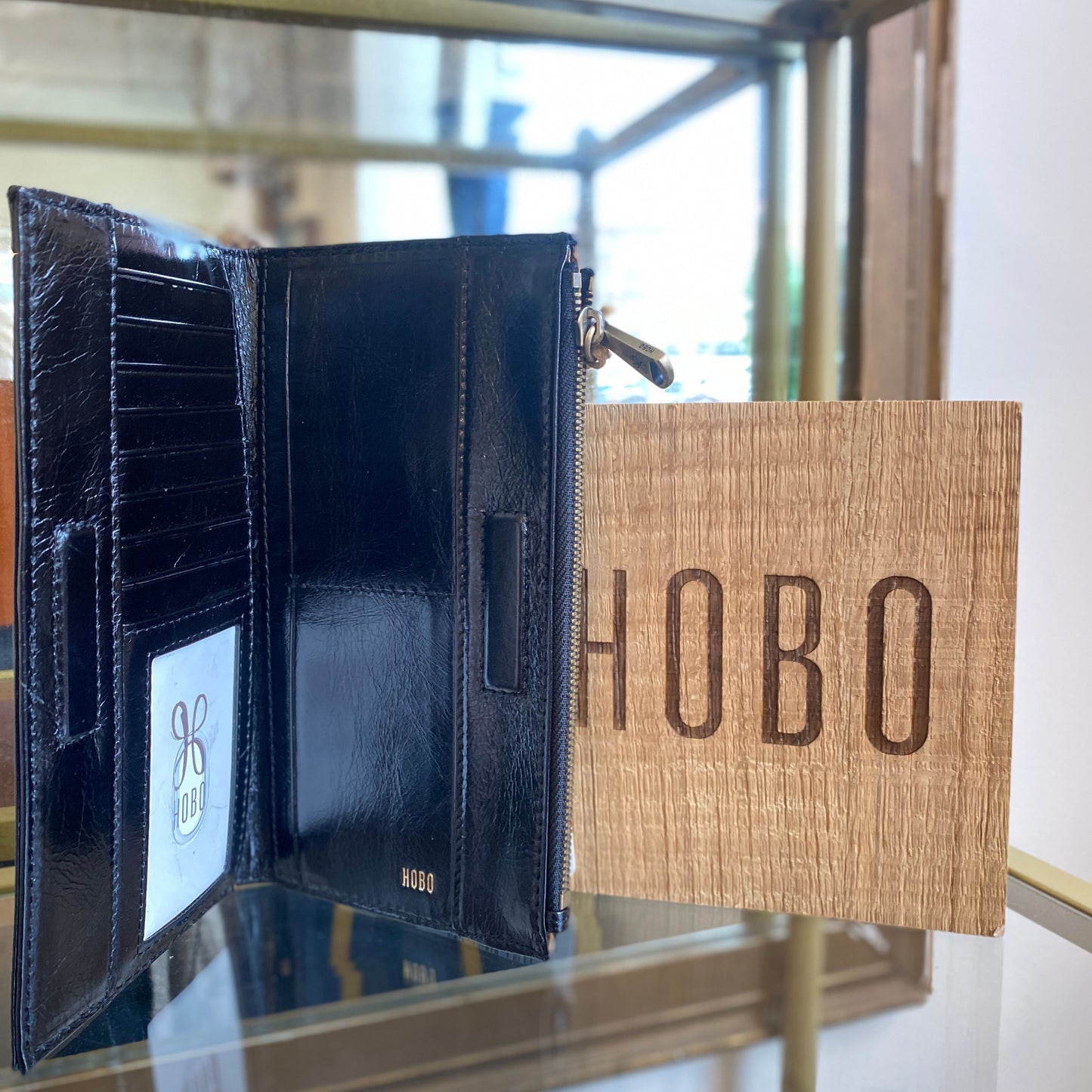 Jill Large Bifold Wallet in Black by HOBO