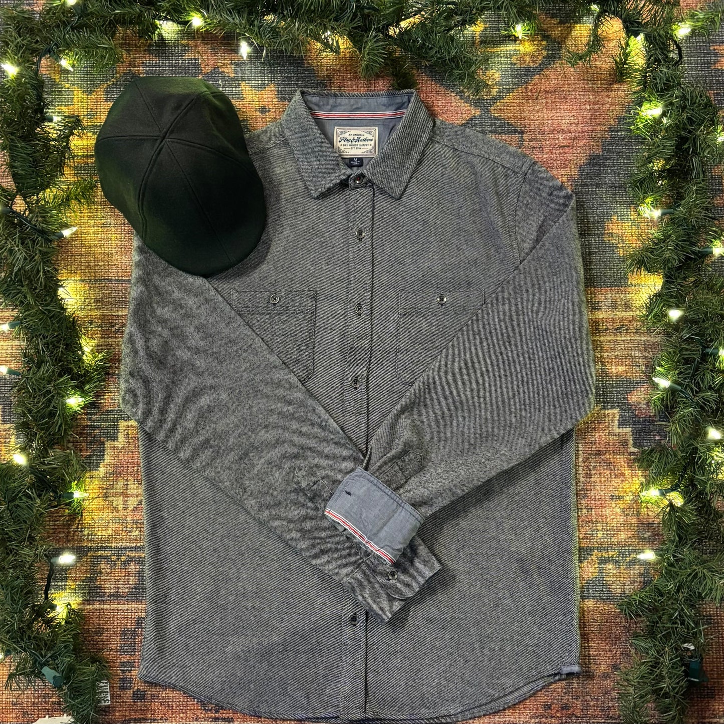 Haysville Heathered Twill L/S Flannel Shirt by Flag & Anthem