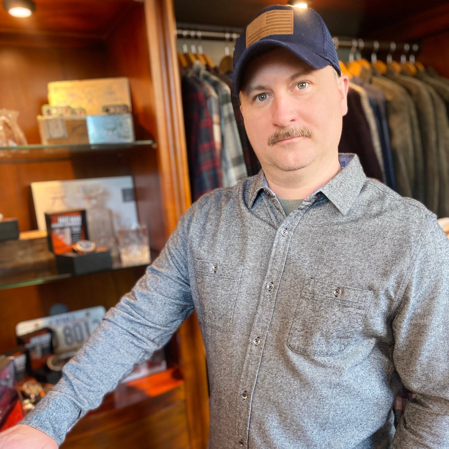 Haysville Heathered Twill L/S Flannel Shirt by Flag & Anthem