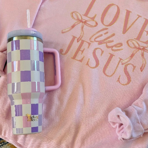 Check Purple 40 oz Take Me Everywhere Tumbler