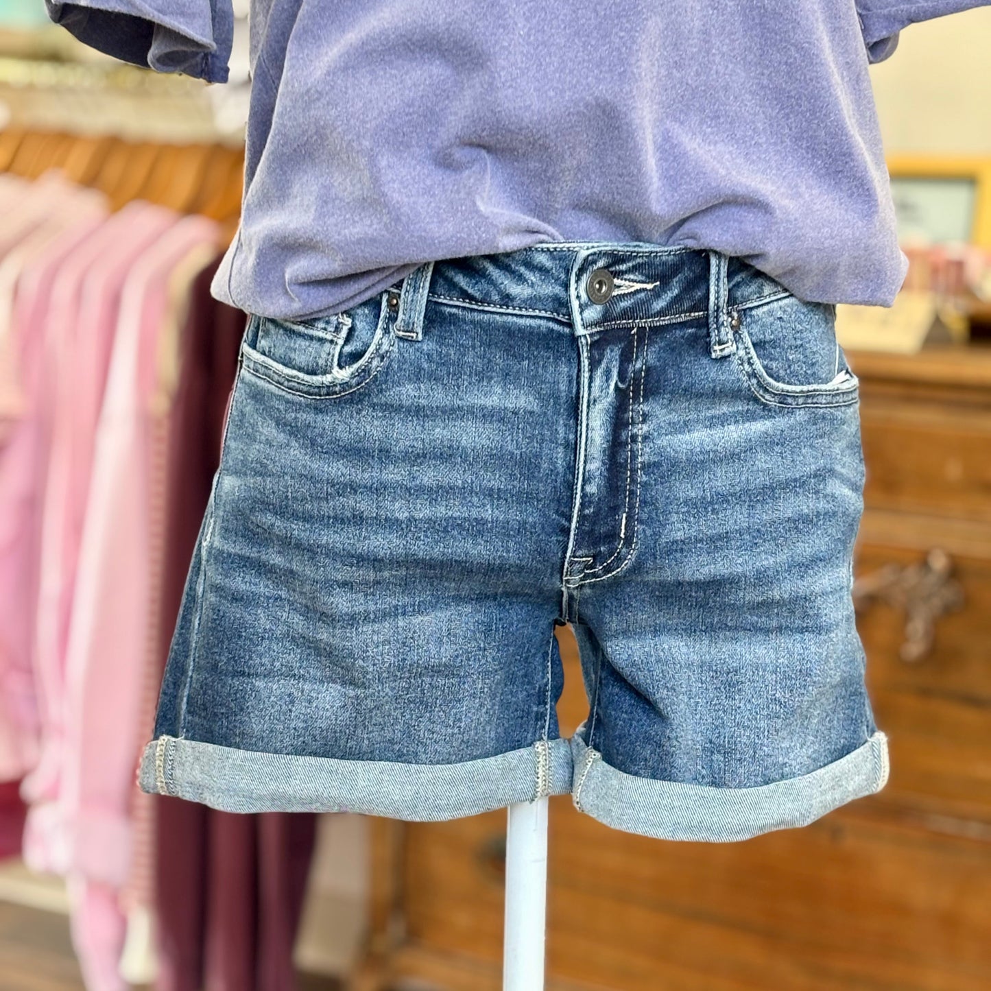 Shelby Demin Shorts by Flag & Anthem