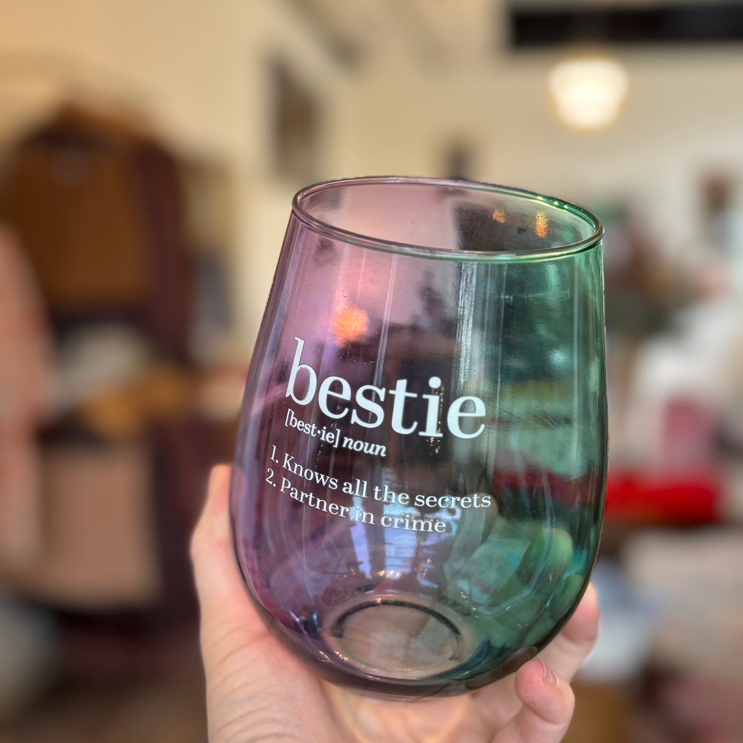 Bestie Stemless Wine Glass