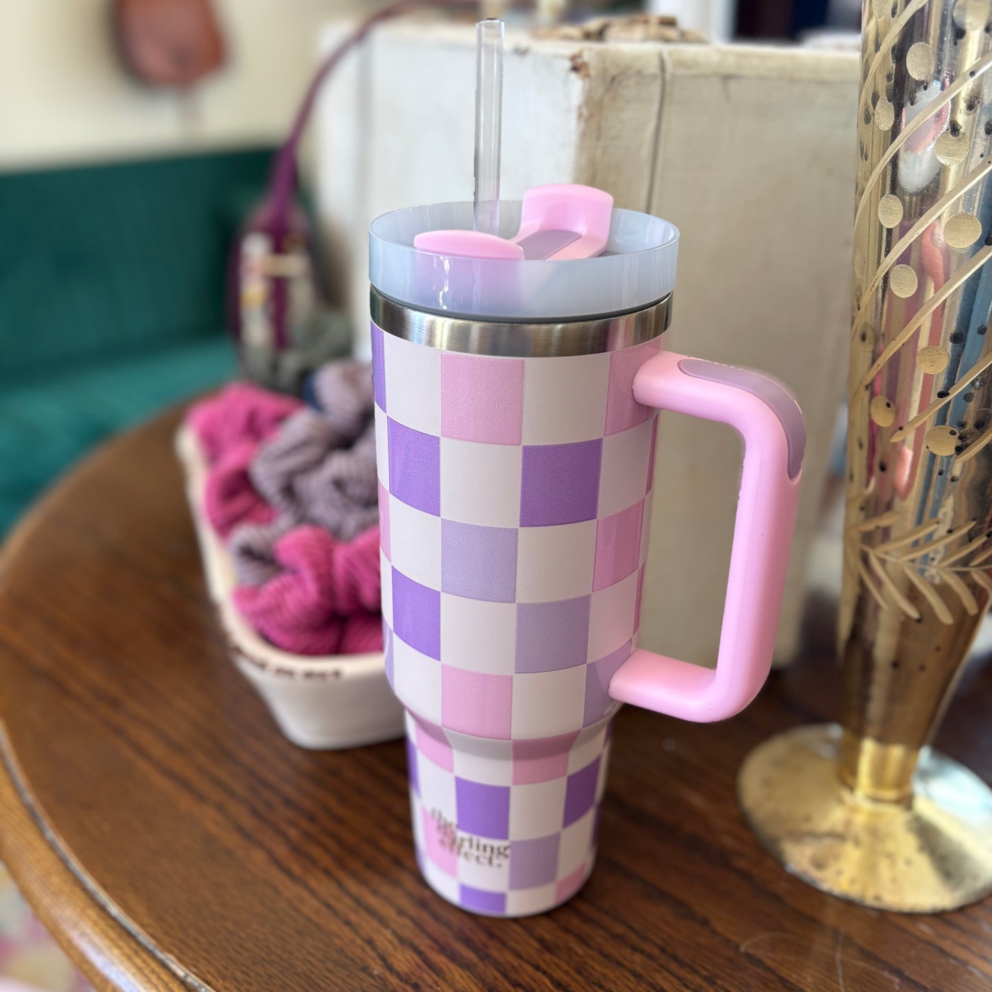 Check Purple 40 oz Take Me Everywhere Tumbler