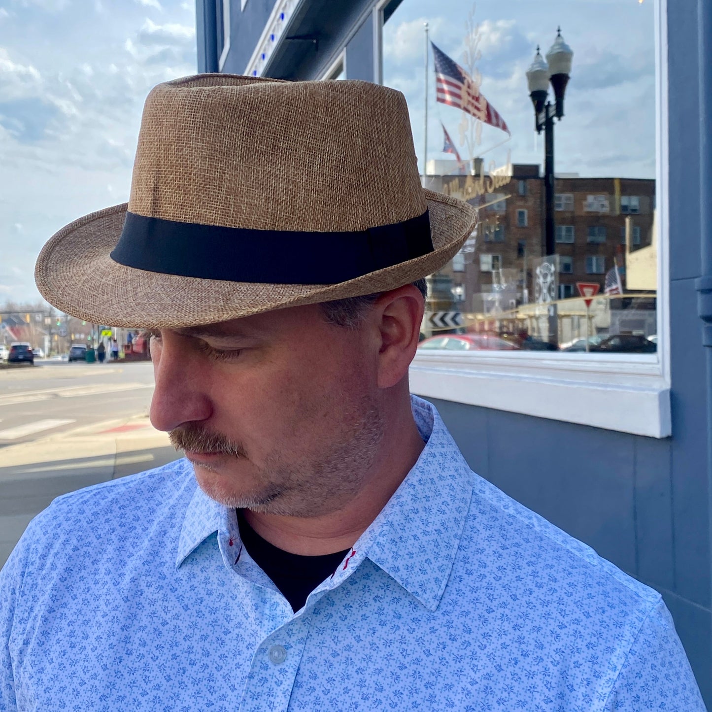 Men's Adjustable Fedora with Black Band