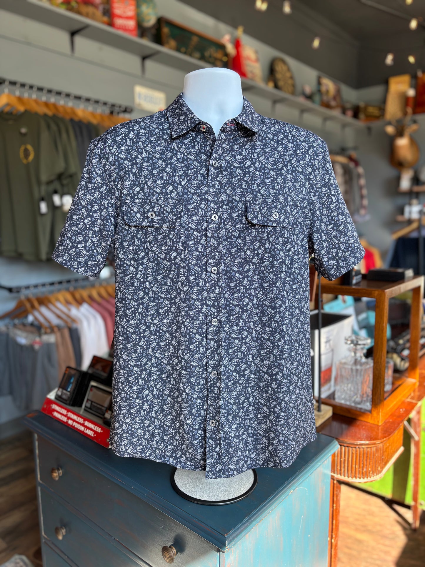 Sutherland Short Sleeve Golf Print Performance Shirt by Flag & Anthem