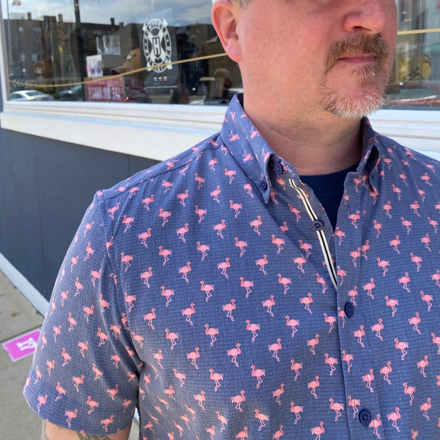 Frank Seersucker Woven Sports Shirt by Report Collection