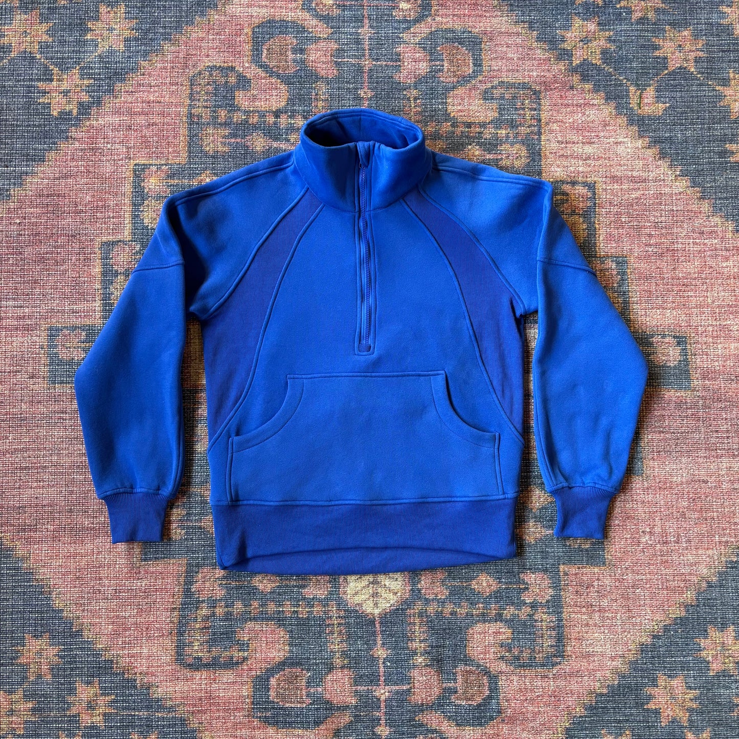 Funnel Neck Half Zip in Cobalt Blue