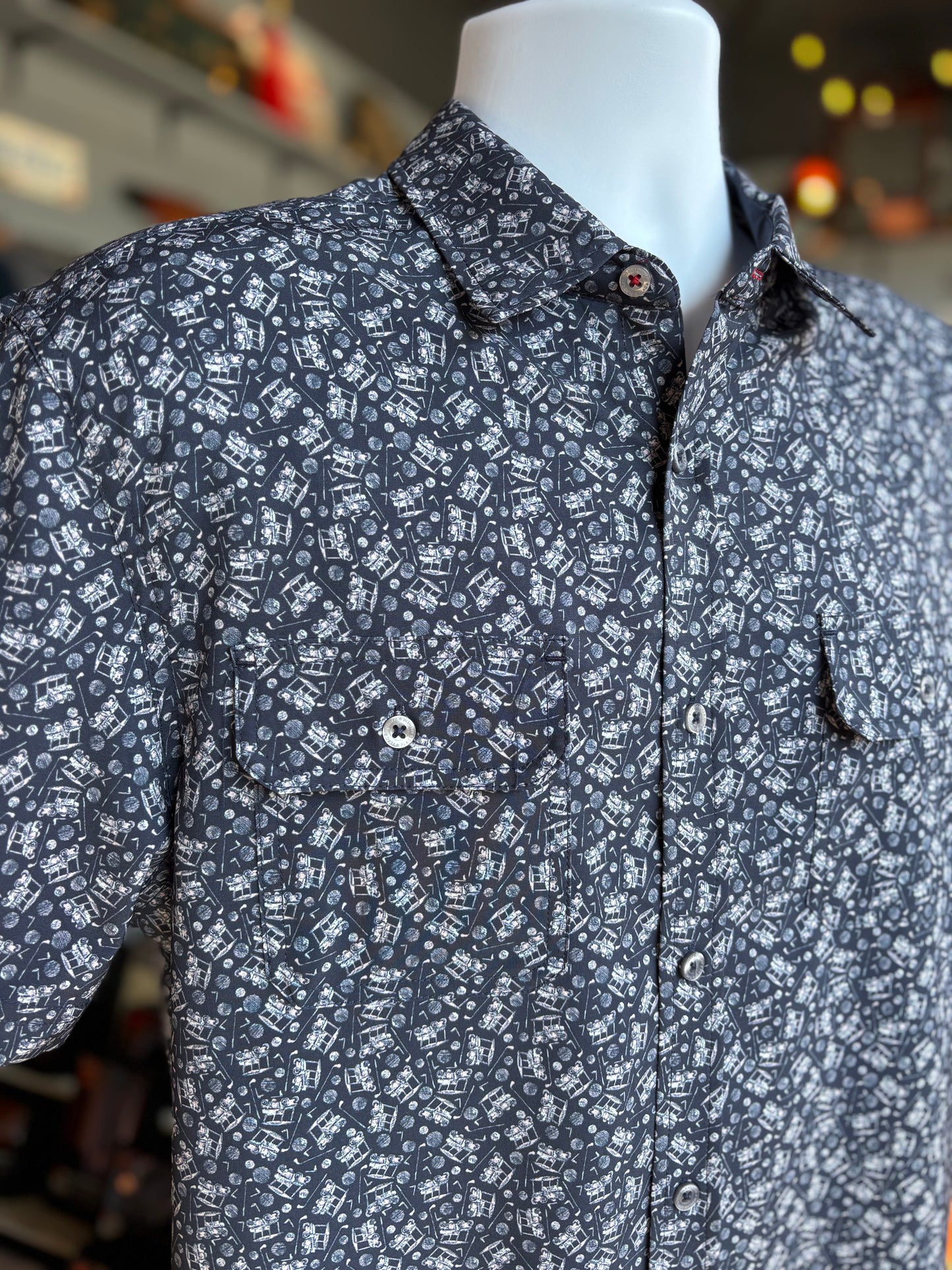 Sutherland Short Sleeve Golf Print Performance Shirt by Flag & Anthem