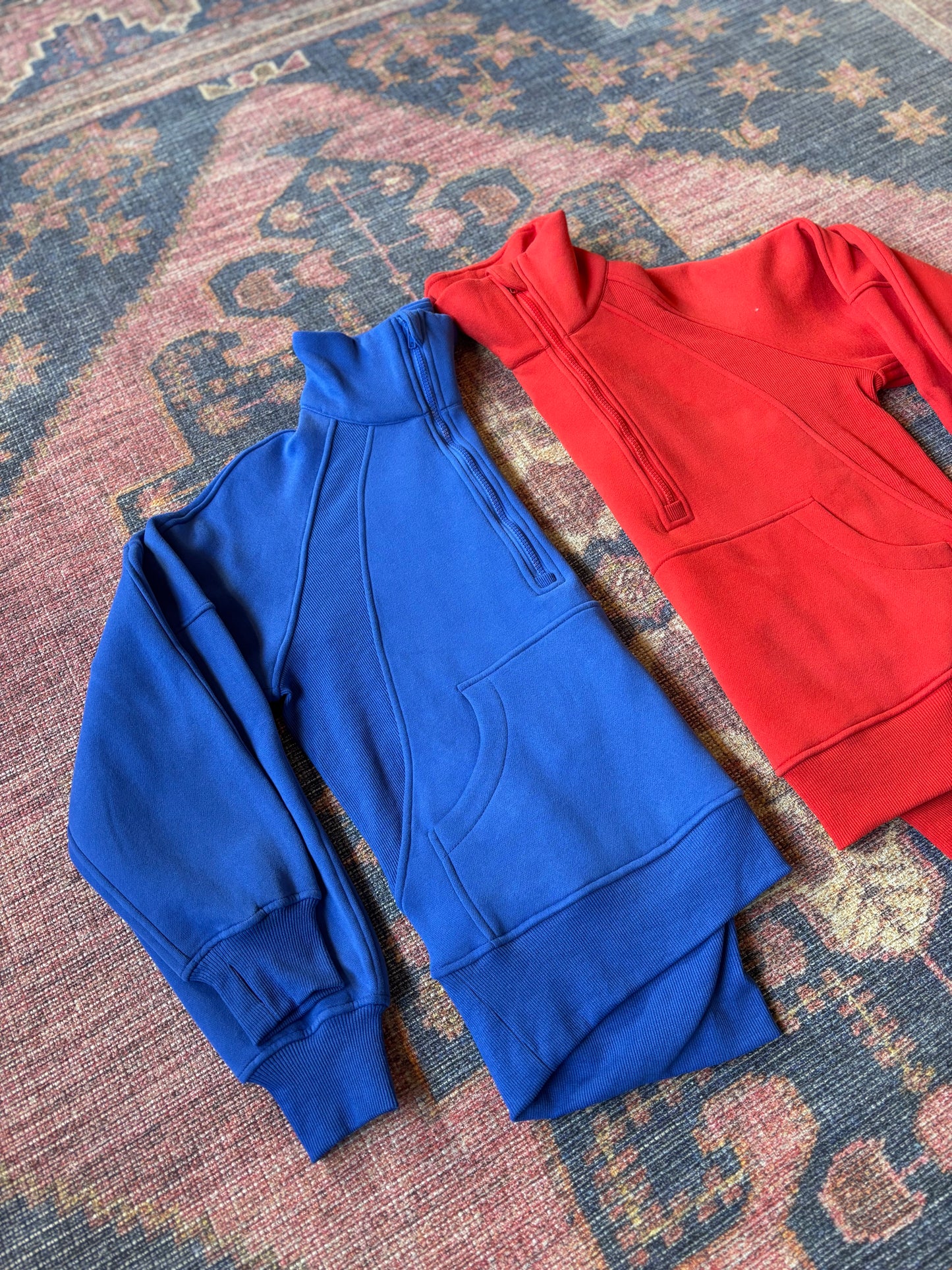 Funnel Neck Half Zip in Cobalt Blue