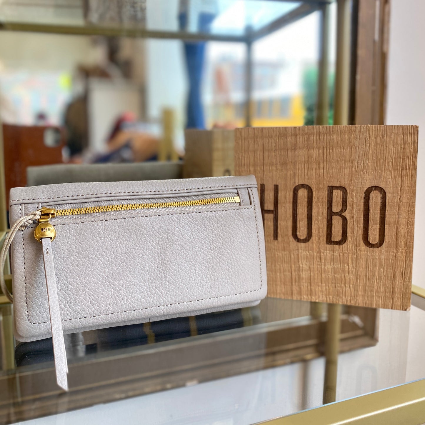 Lumen Continental Wallet in Taupe by HOBO