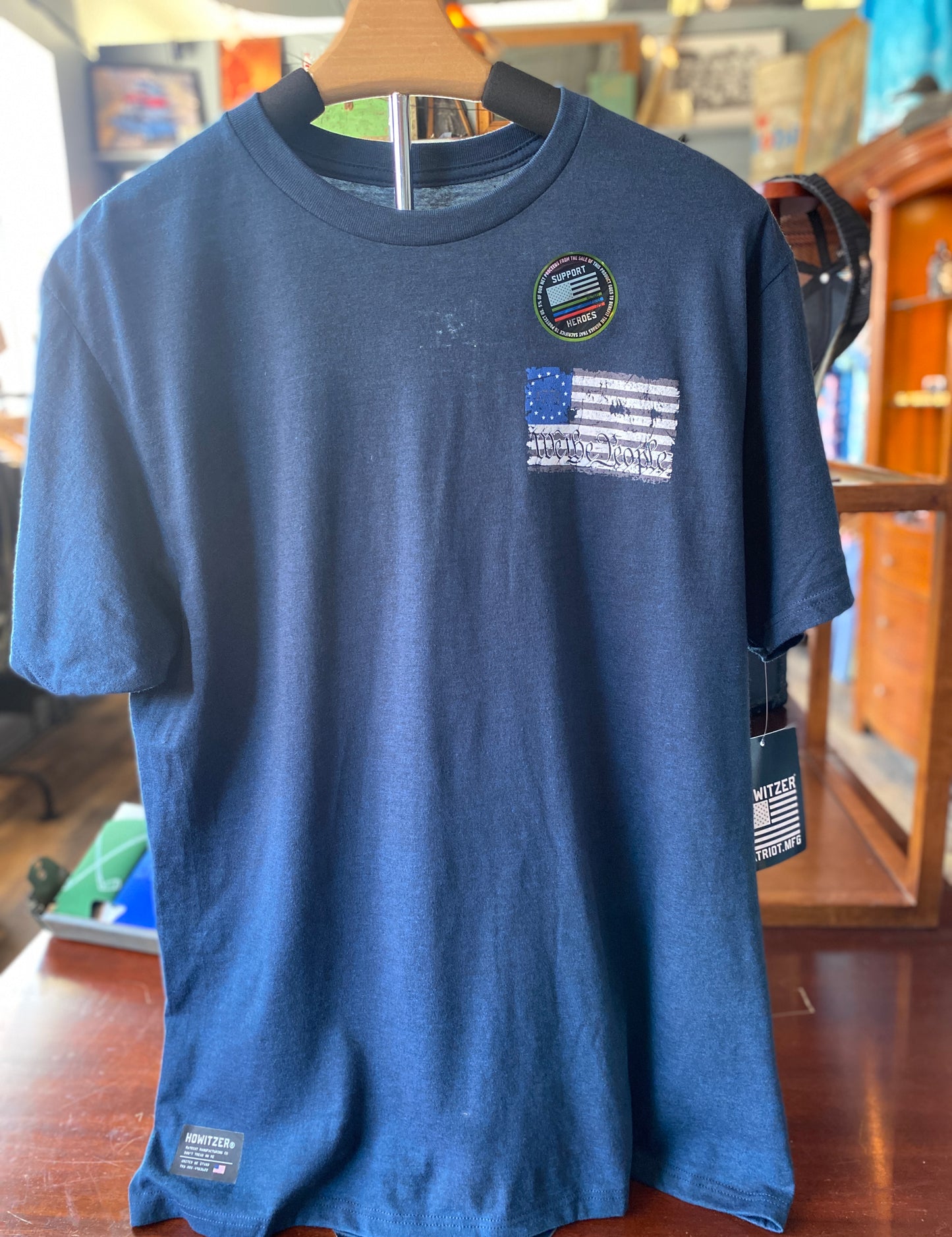 One Nation Tee in Navy by Howitzer