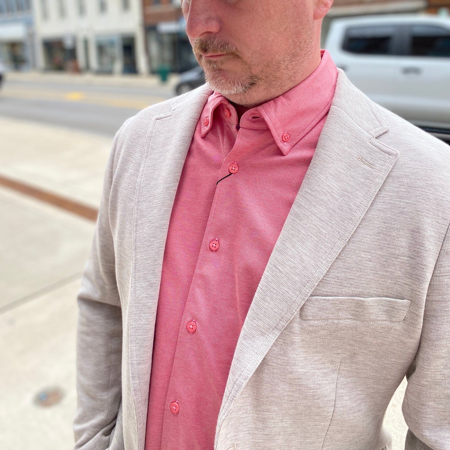 Dean Button Down Collar Knit Shirt by Report Collection