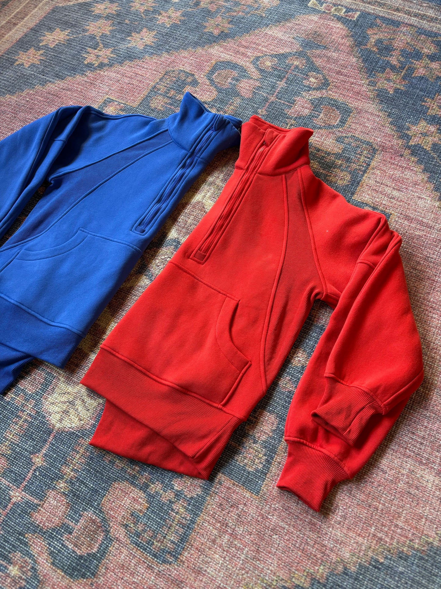 Funnel Neck Half Zip in Tomato