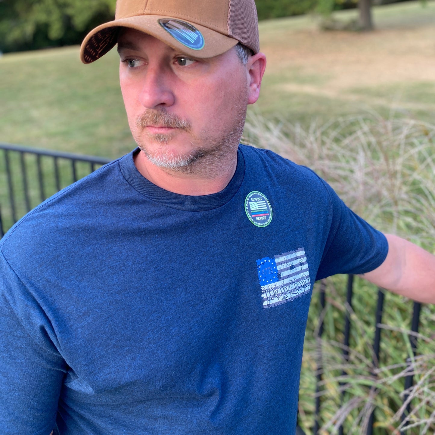 One Nation Tee in Navy by Howitzer