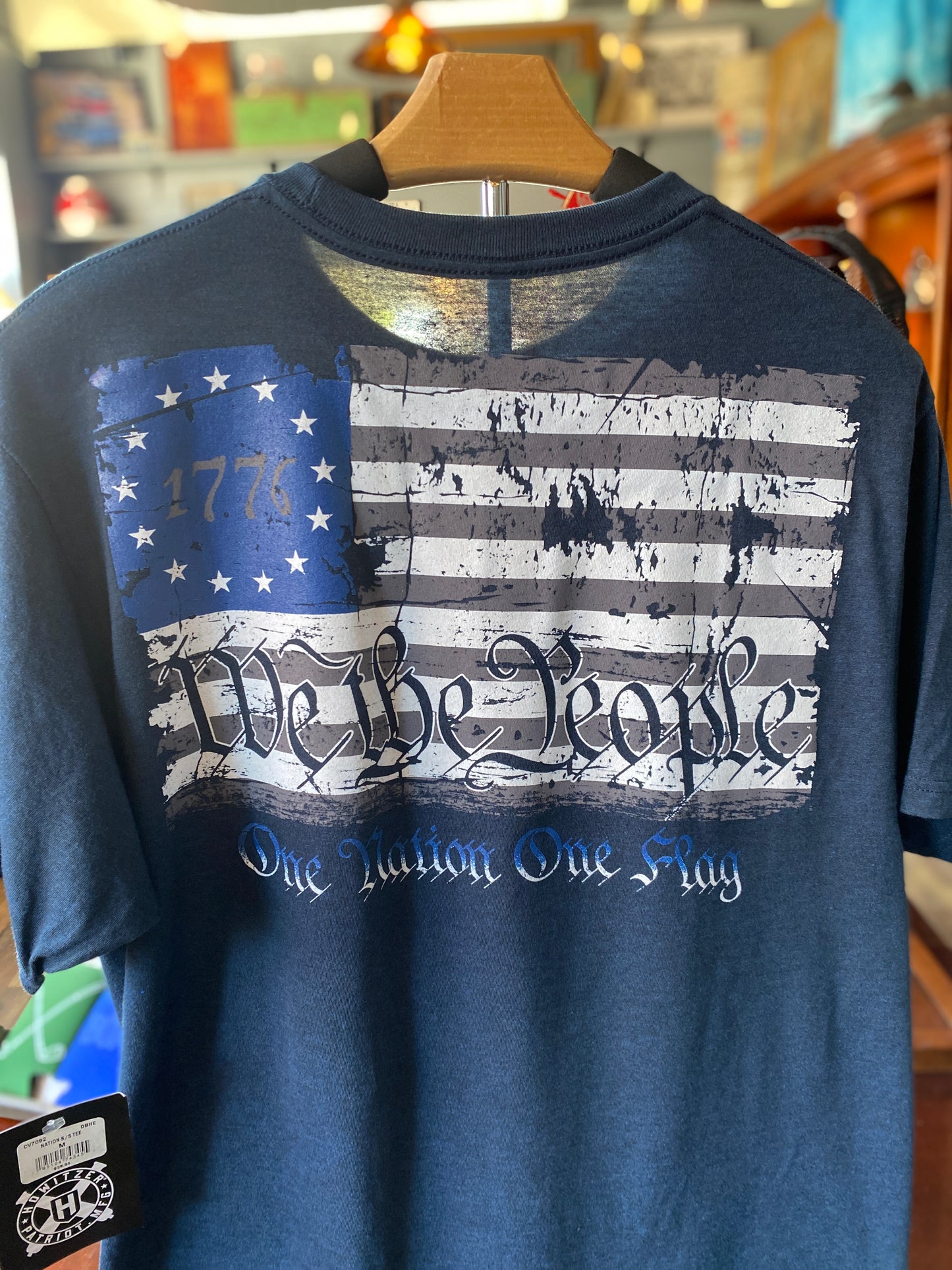 One Nation Tee in Navy by Howitzer
