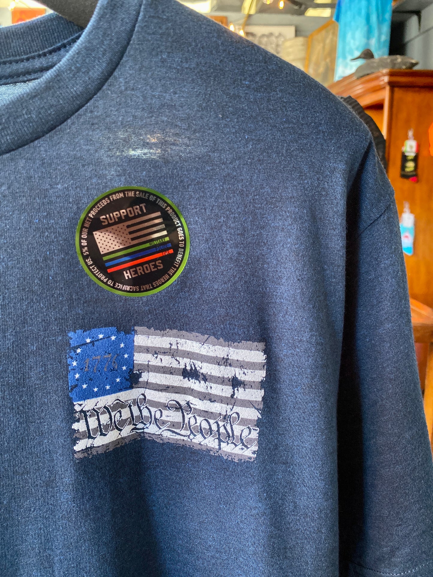 One Nation Tee in Navy by Howitzer