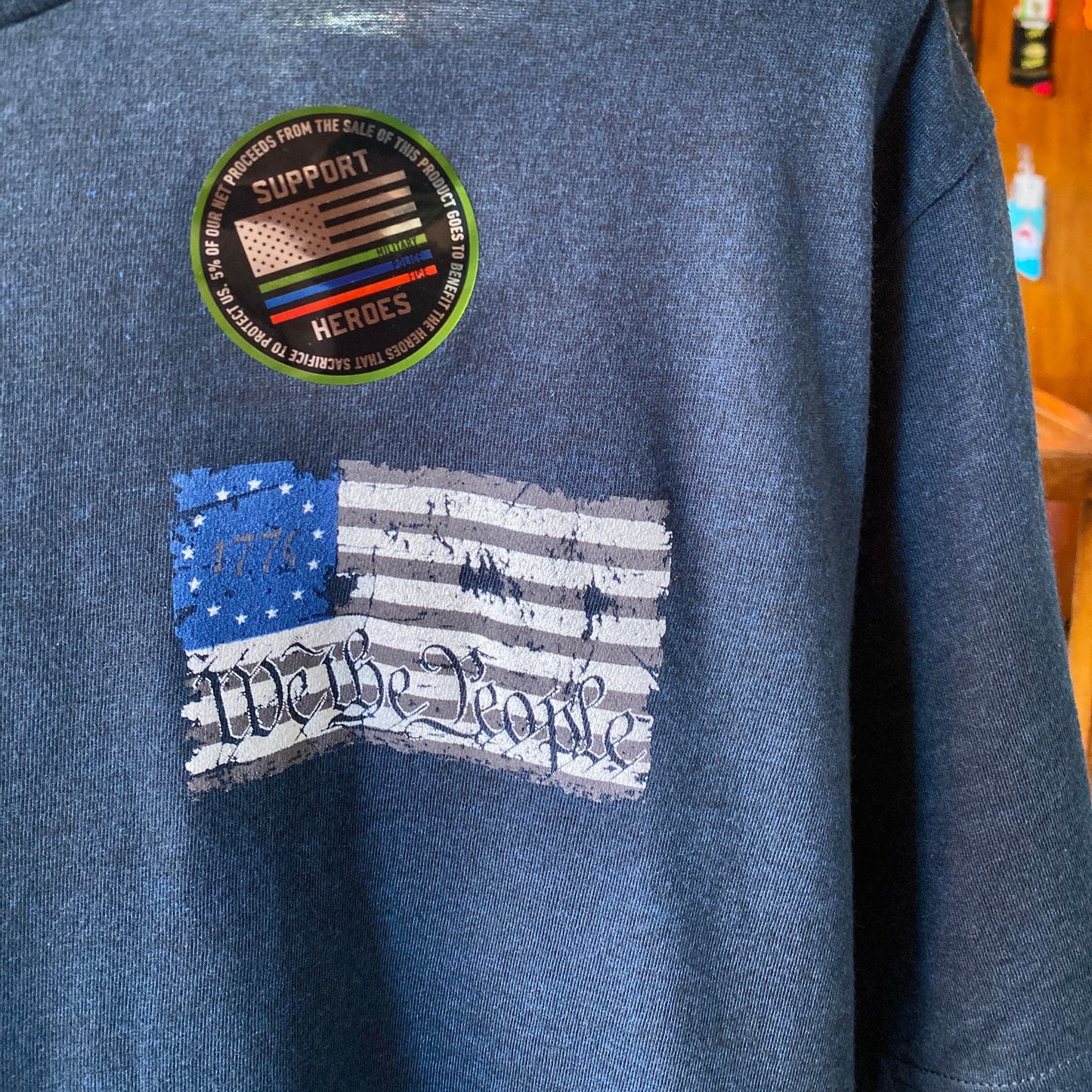 One Nation Tee in Navy by Howitzer