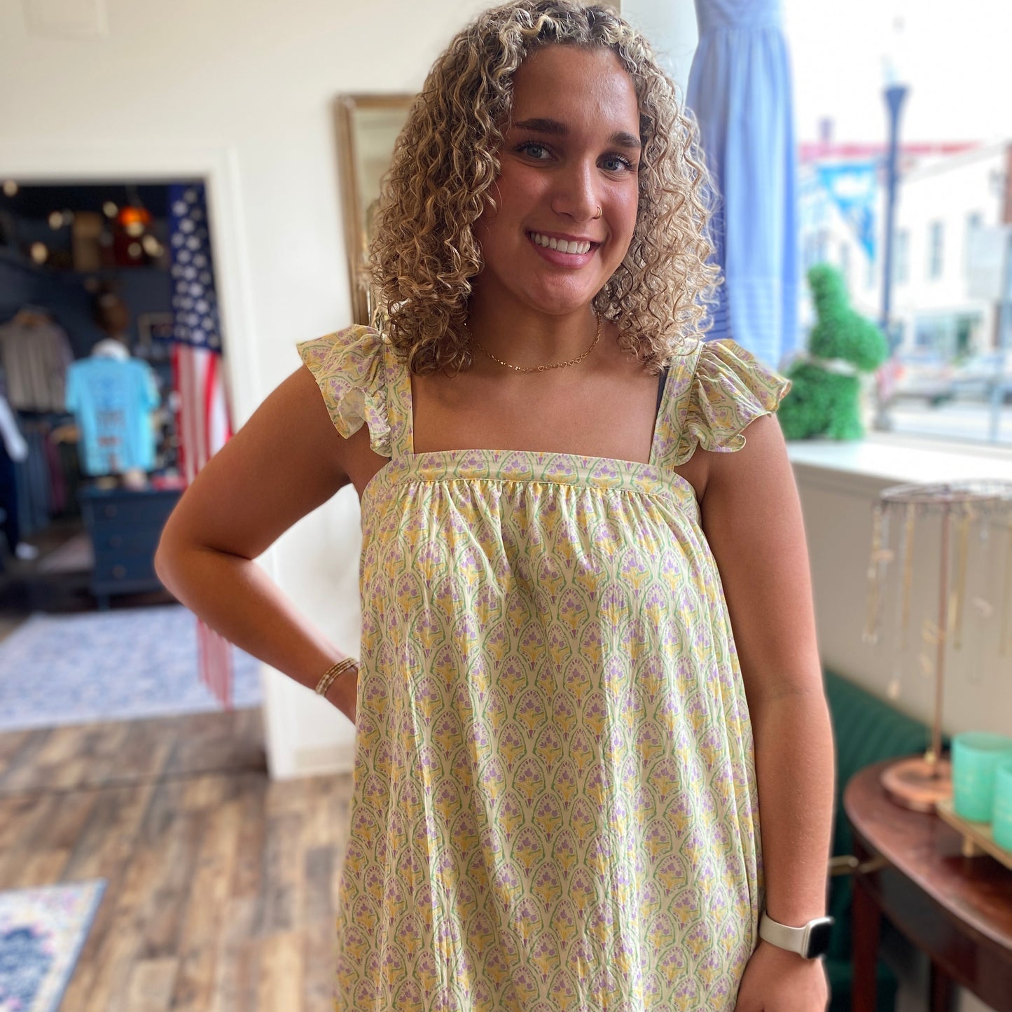Maggie Cap Sleeve Mini Dress