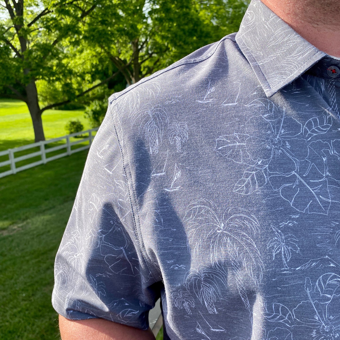 Richfield Palm Print Performance Shirt by Flag & Anthem