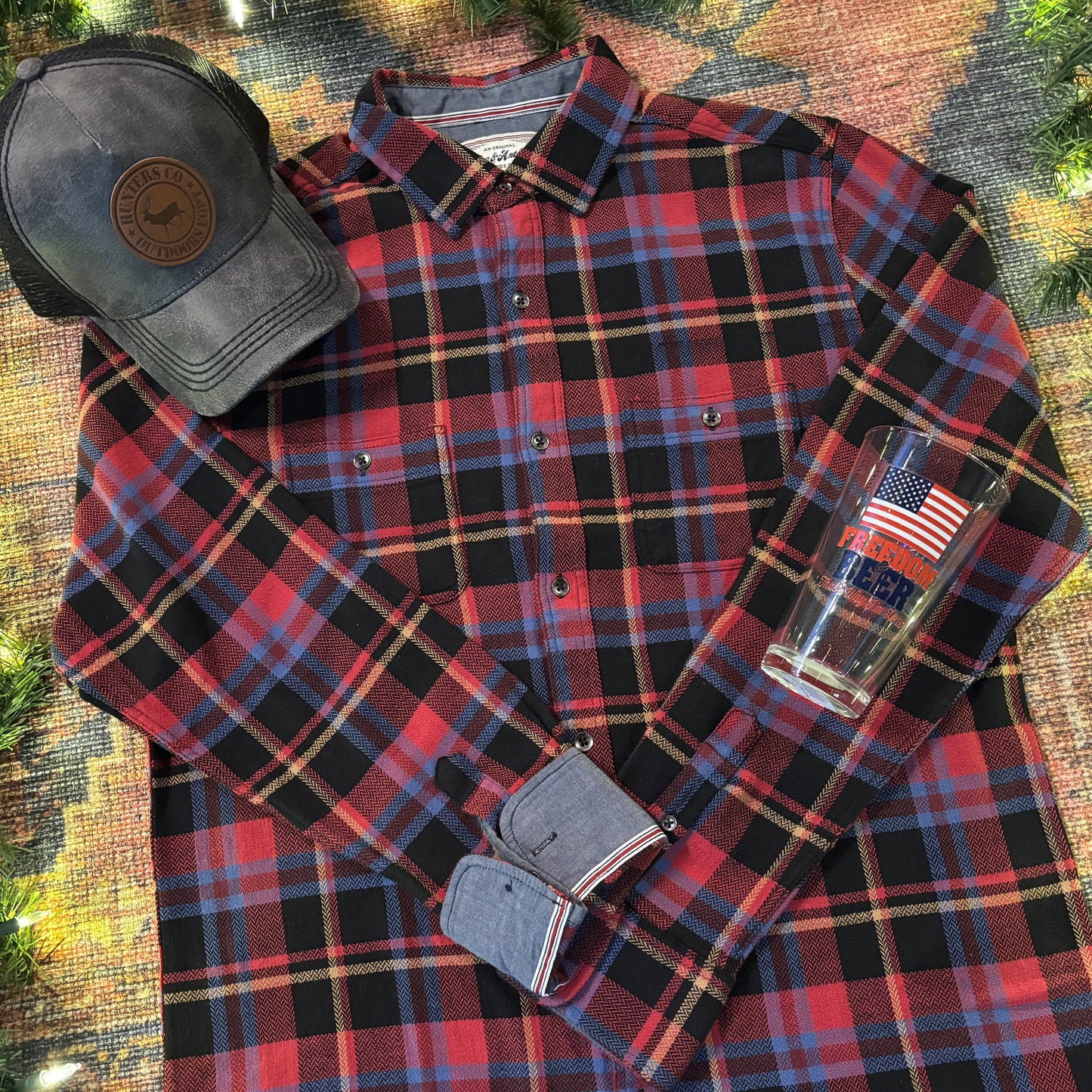 Ladson L/S Stretch Herringbone Flannel Shirt by Flag & Anthem