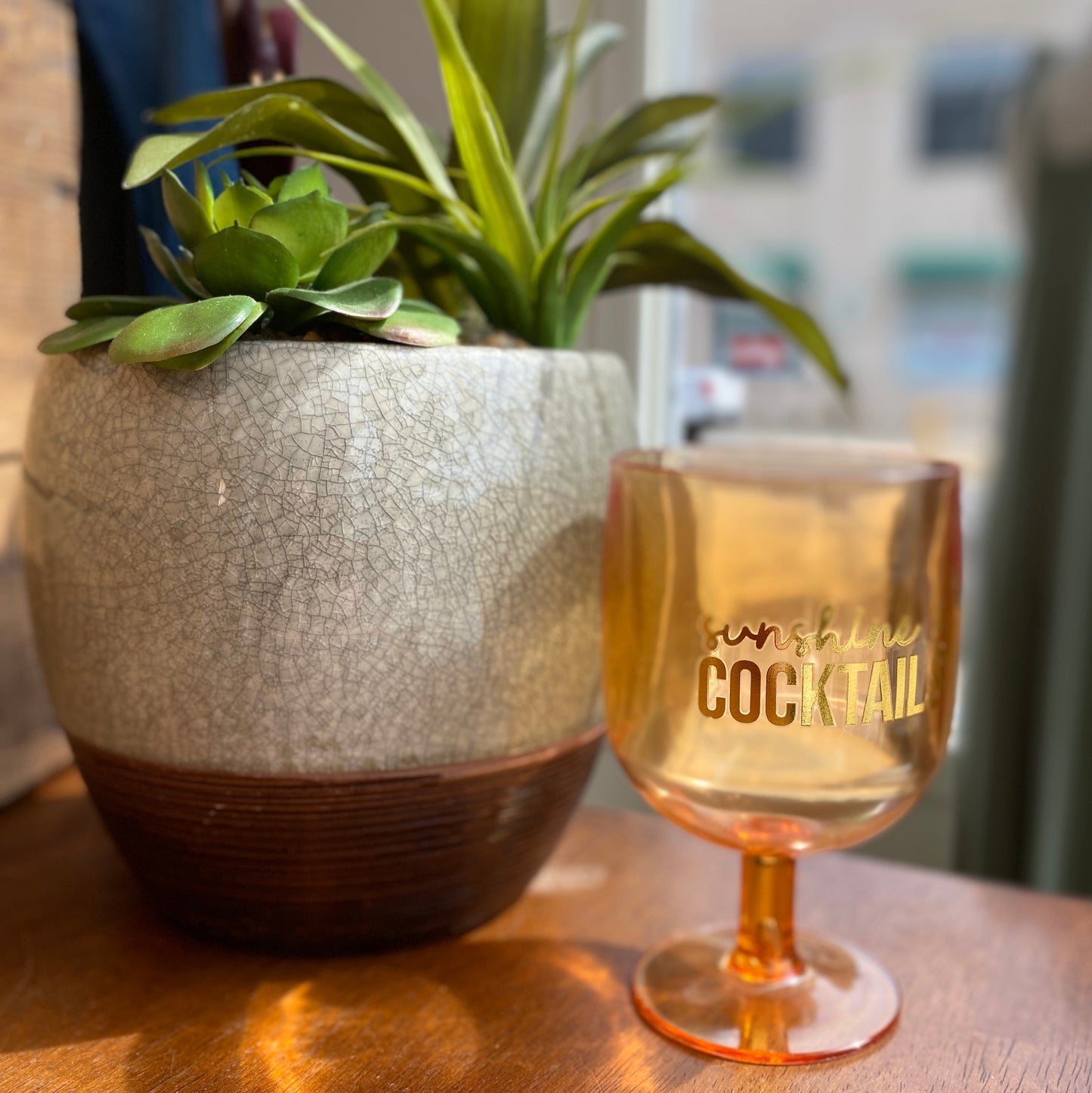 Sunshine And Cocktails-Set of 4 Stackable Wine Glasses