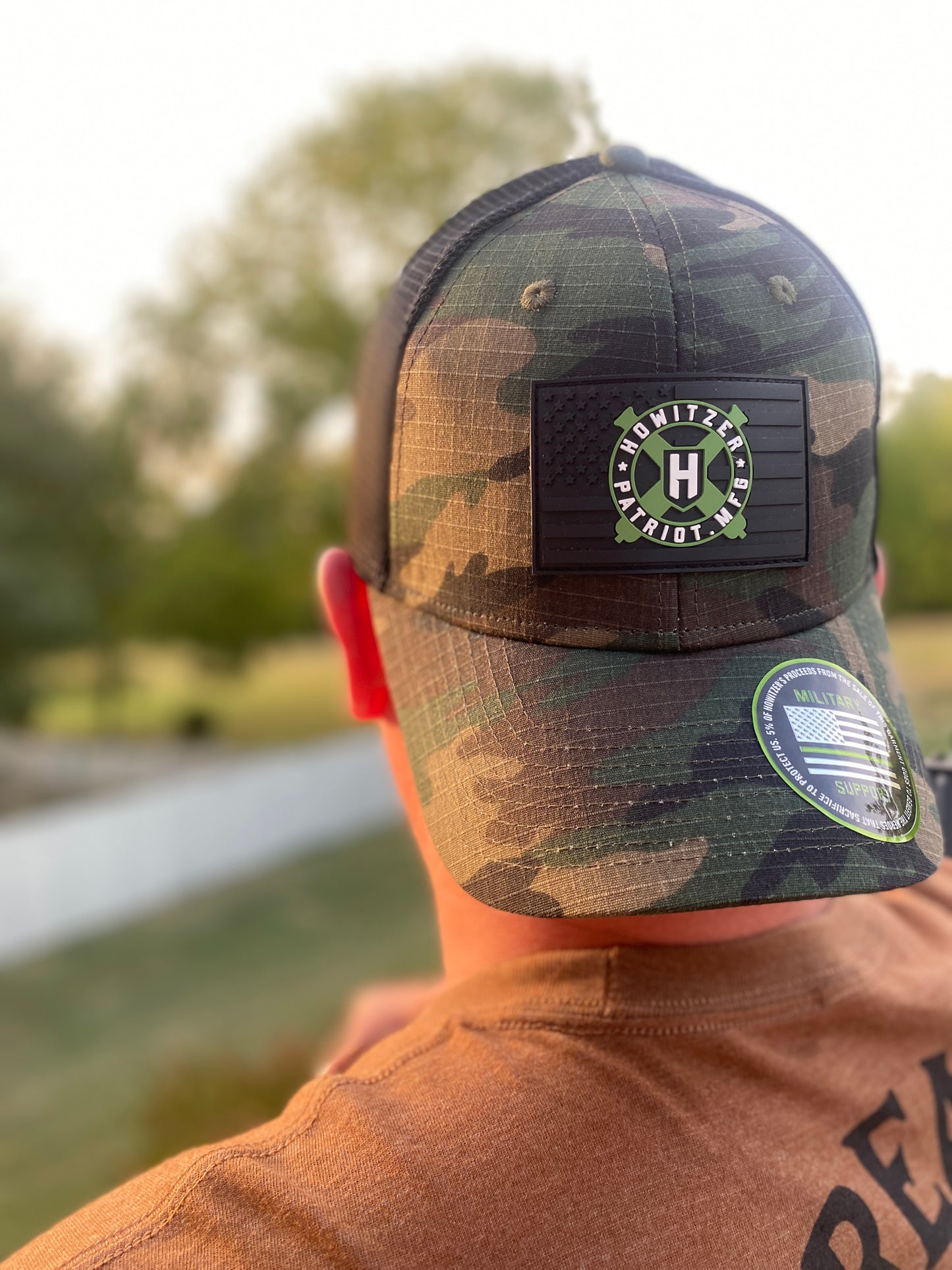 Howitzer Flag Hat in Green Camo by Howitzer