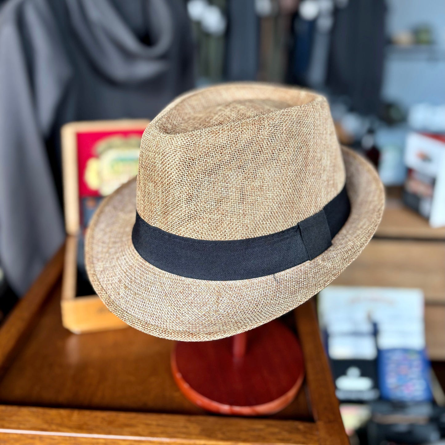 Men's Adjustable Fedora with Black Band