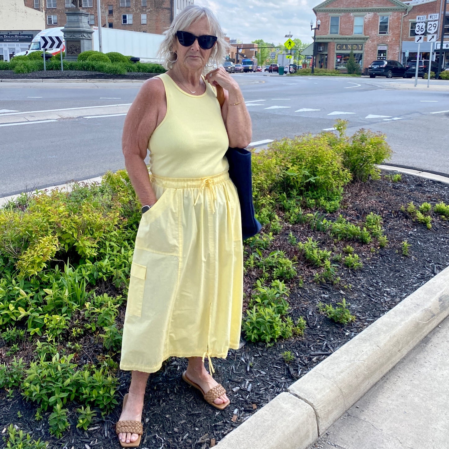 Sleeveless Cargo Midi Dress