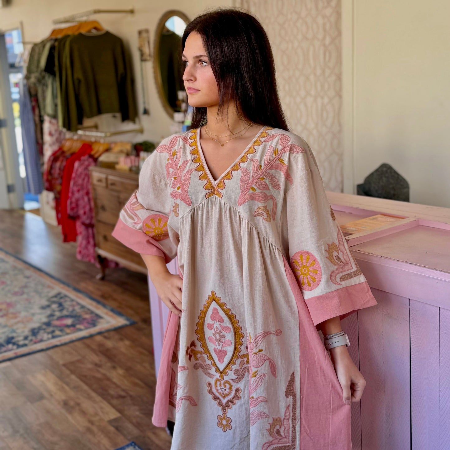 Sienna Embroidered Babydoll Dress