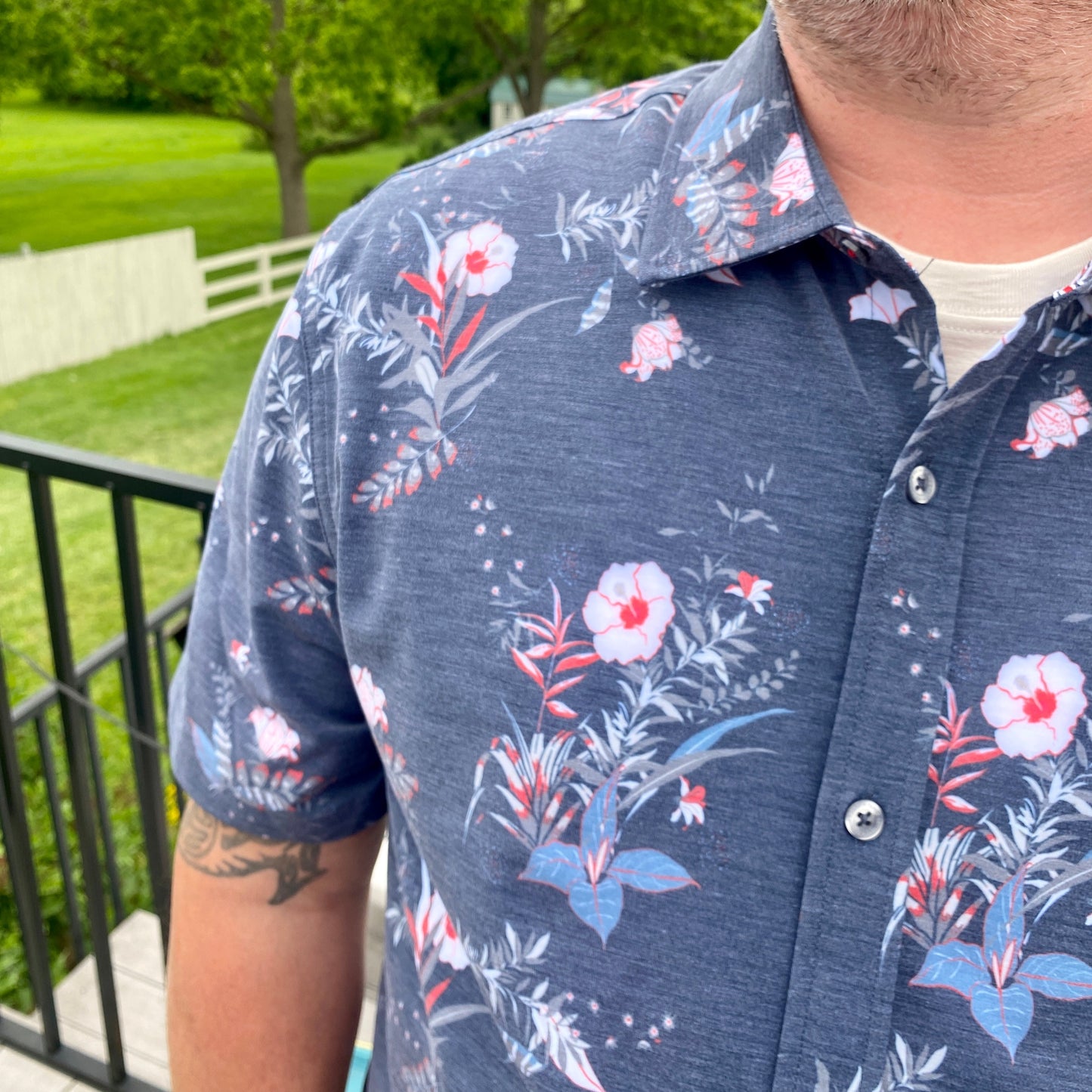 Milligan Floral Print Performance Shirt by Flag & Anthem