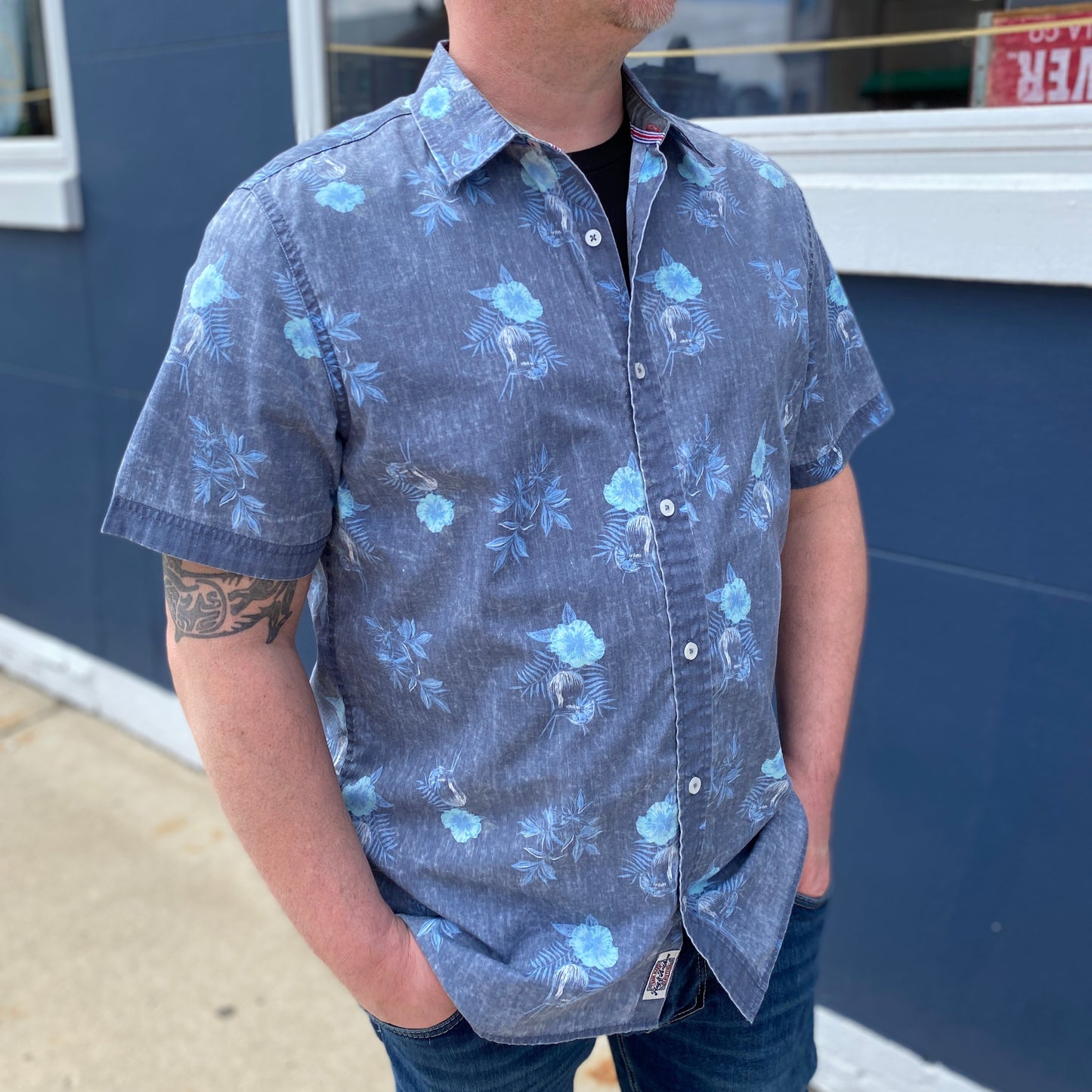 Clifford Floral Print Vintage Shirt by Flag & Anthem