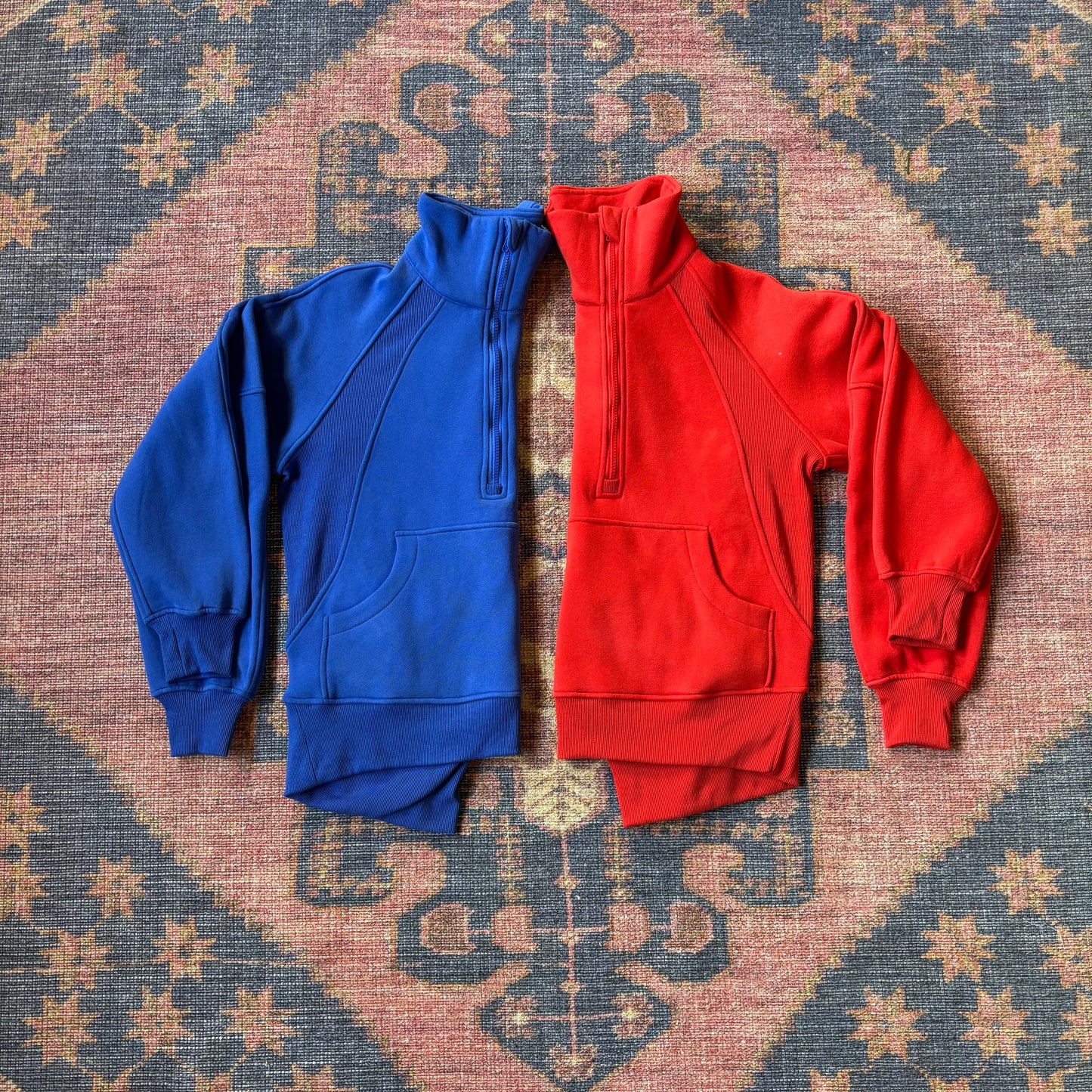 Funnel Neck Half Zip in Tomato