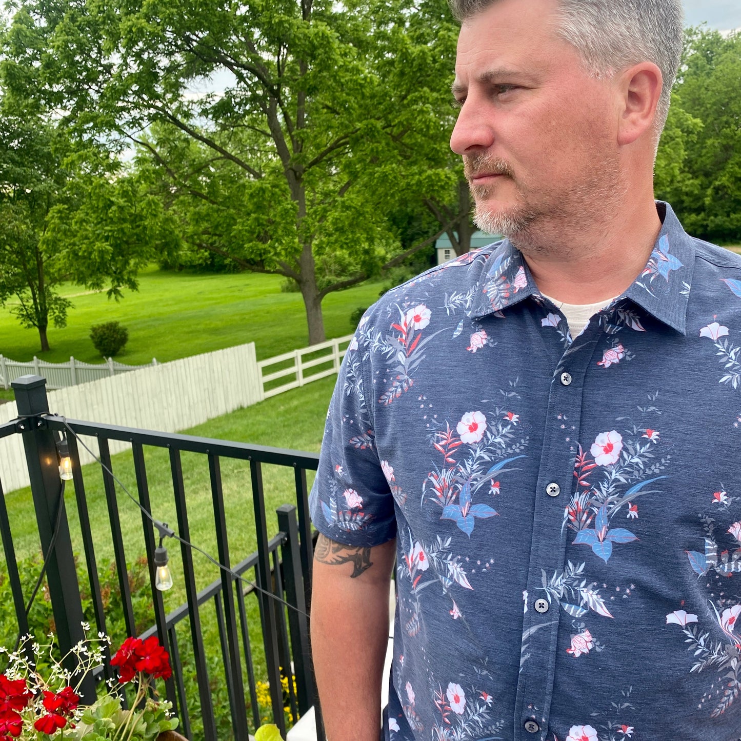Milligan Floral Print Performance Shirt by Flag & Anthem
