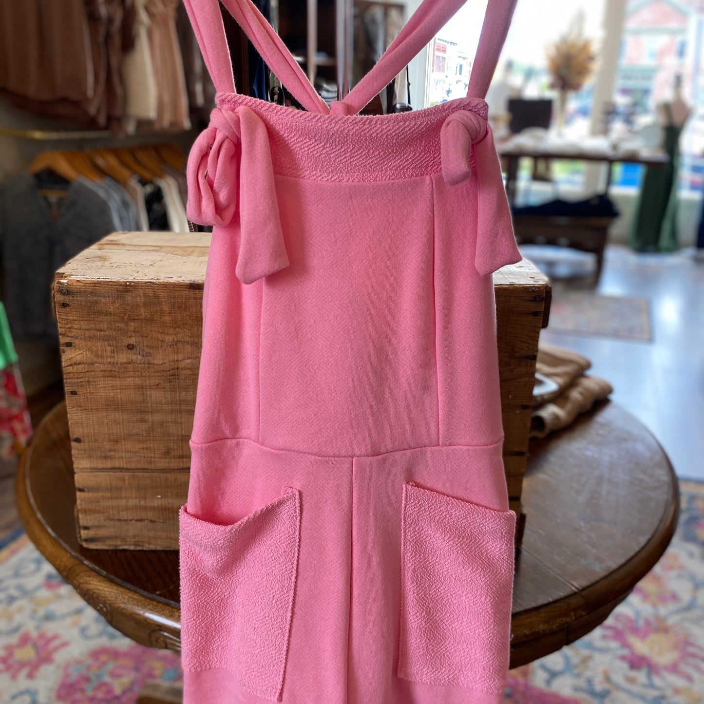Bubblegum Pink Adjustable Straps Overall Romper