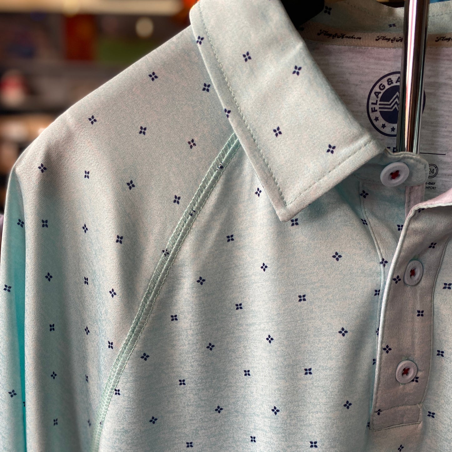 AQUA WHEATON DOT PRINT MENS POLO