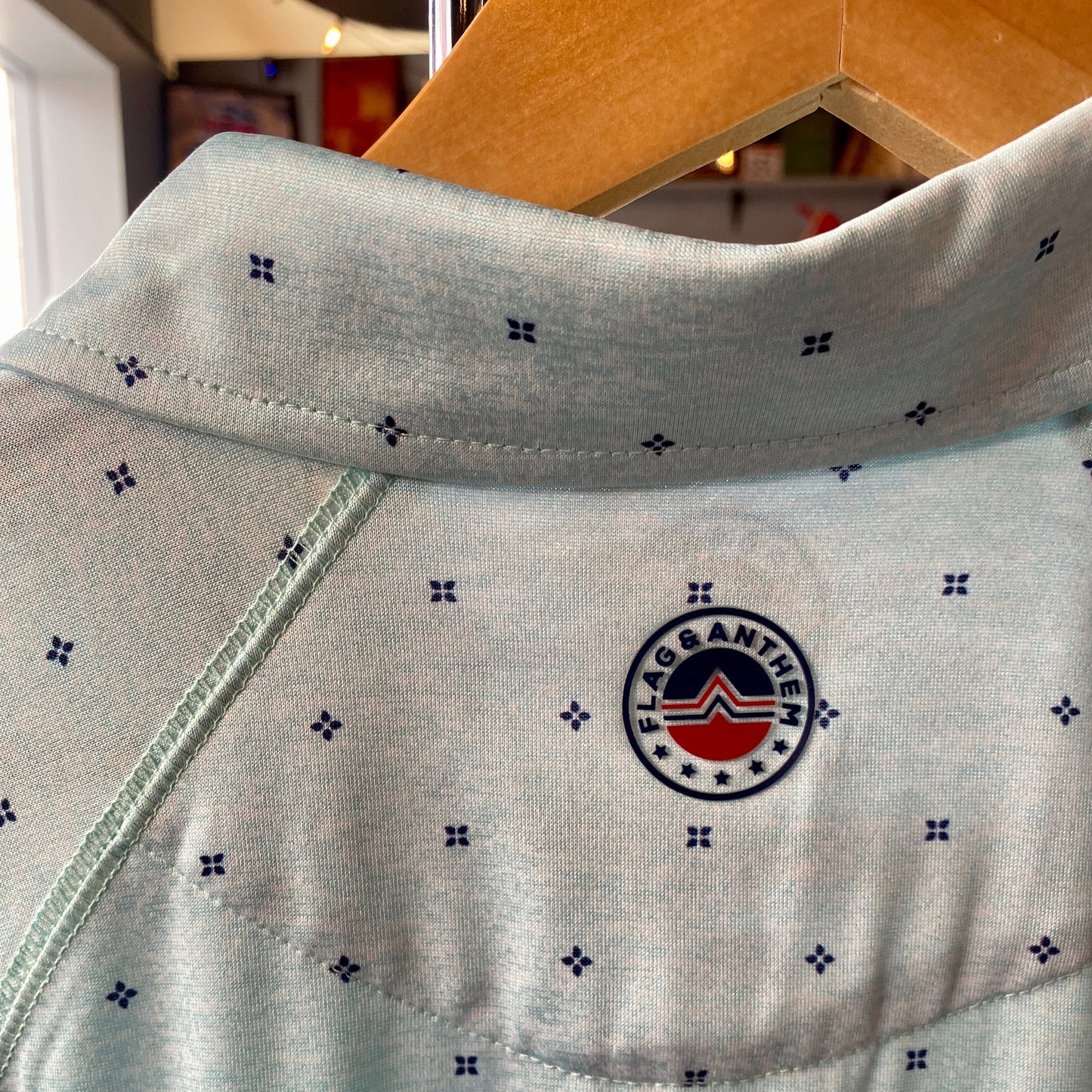 AQUA WHEATON DOT PRINT MENS POLO
