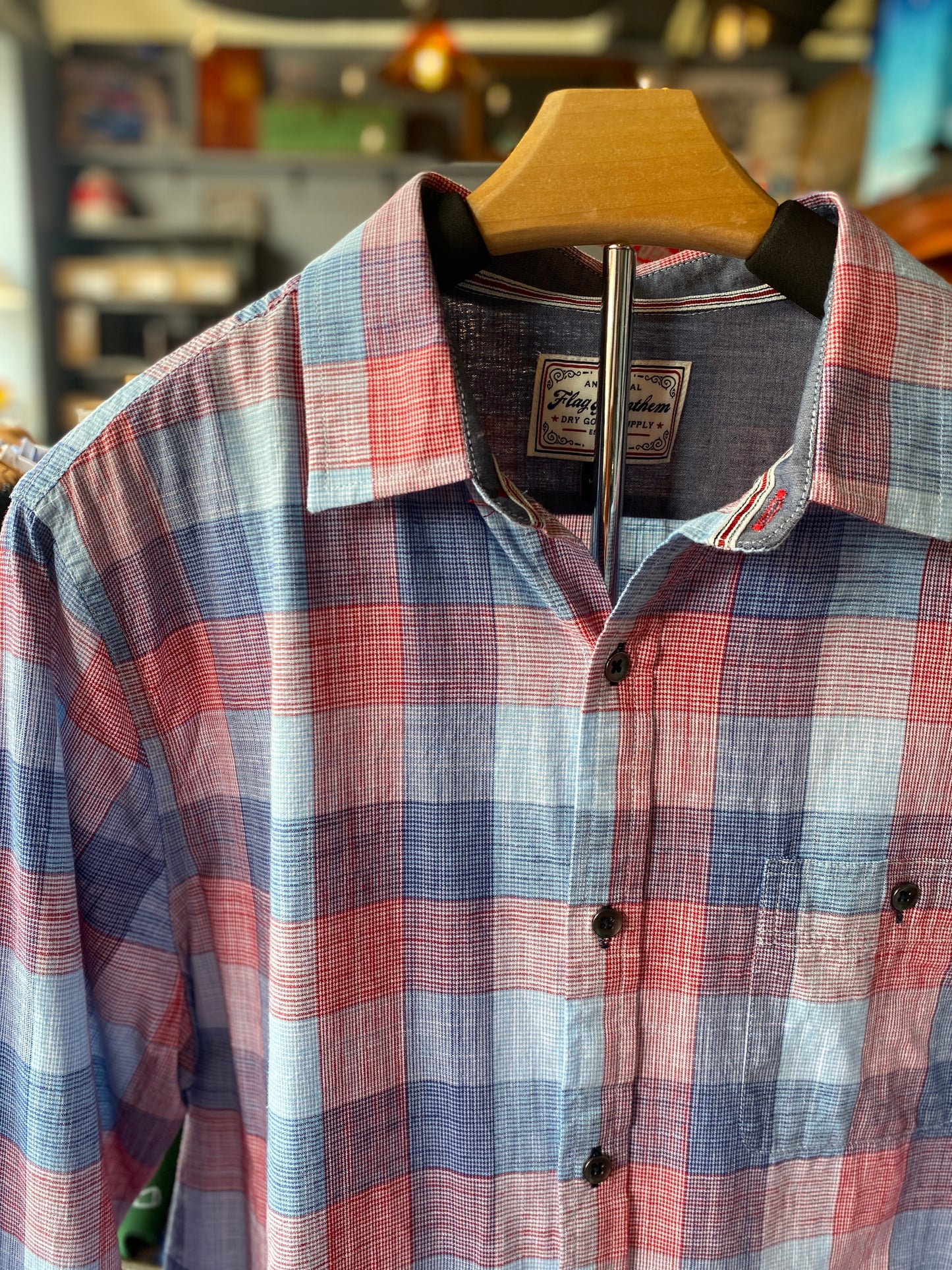 RED & BLUE LONG SLEEVE SHIRT by FLAG & ANTHEM