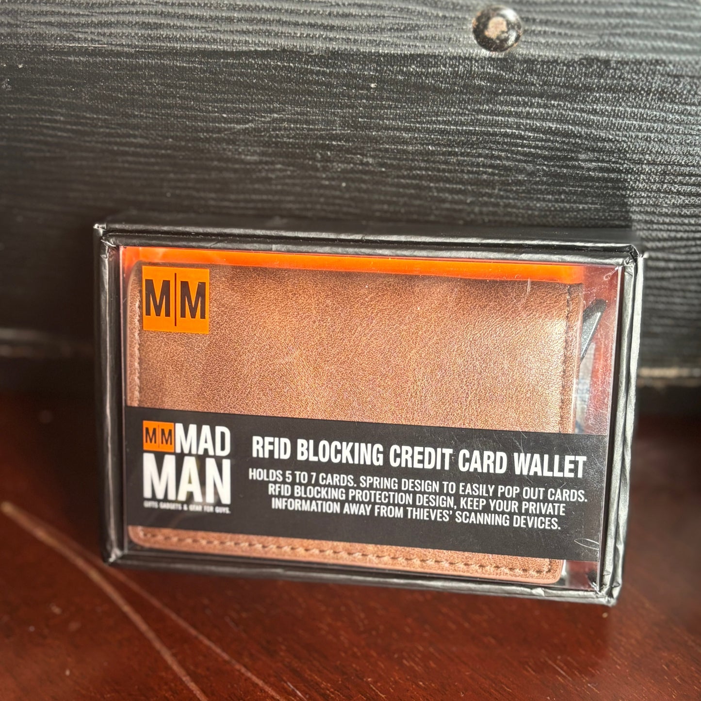 MENS LEATHER RFID WALLET-BROWN