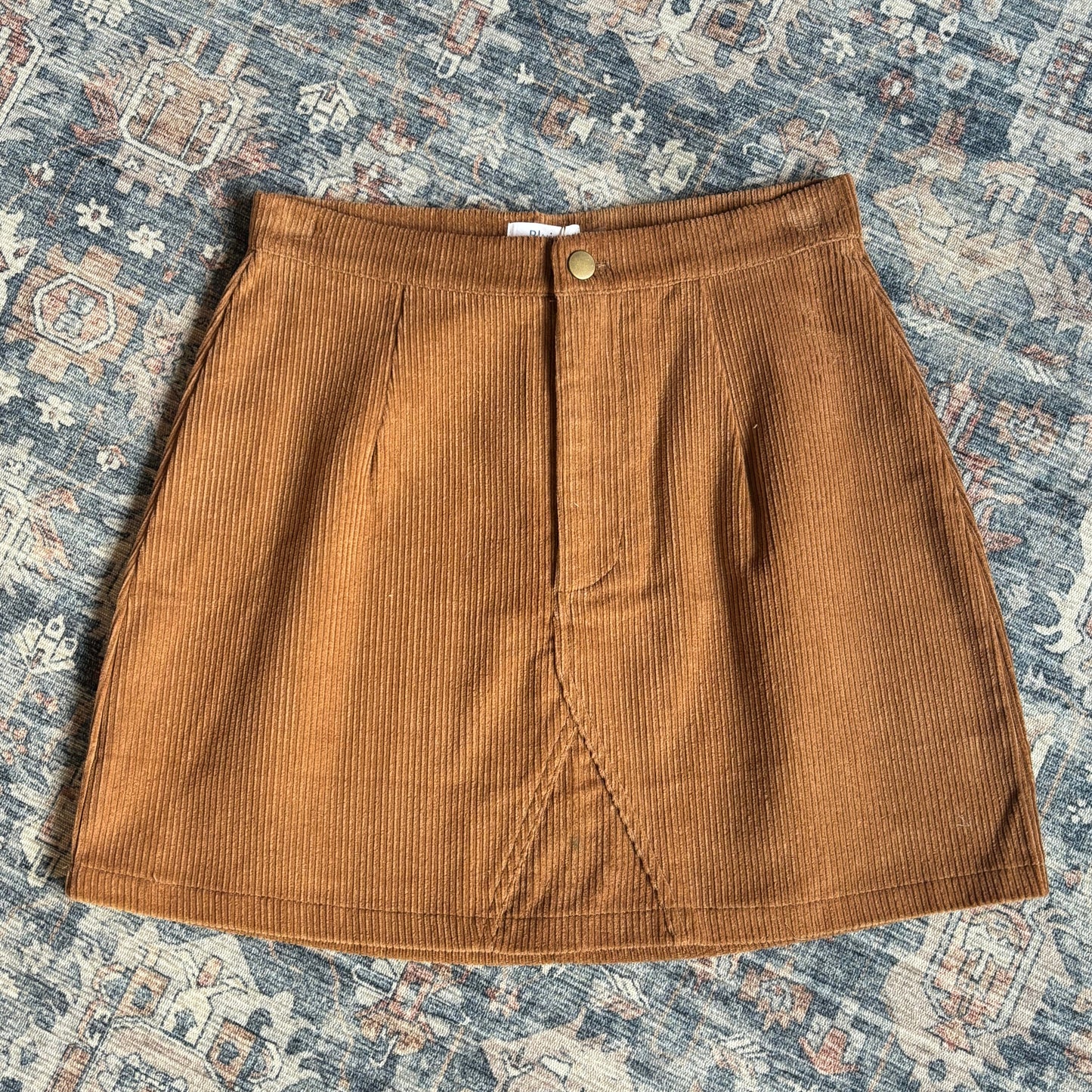 BROWN CORDUROY MINI SKIRT