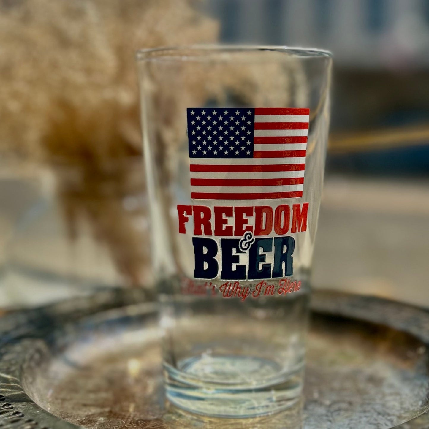 Freedom & Beer 16 oz Pint Glass