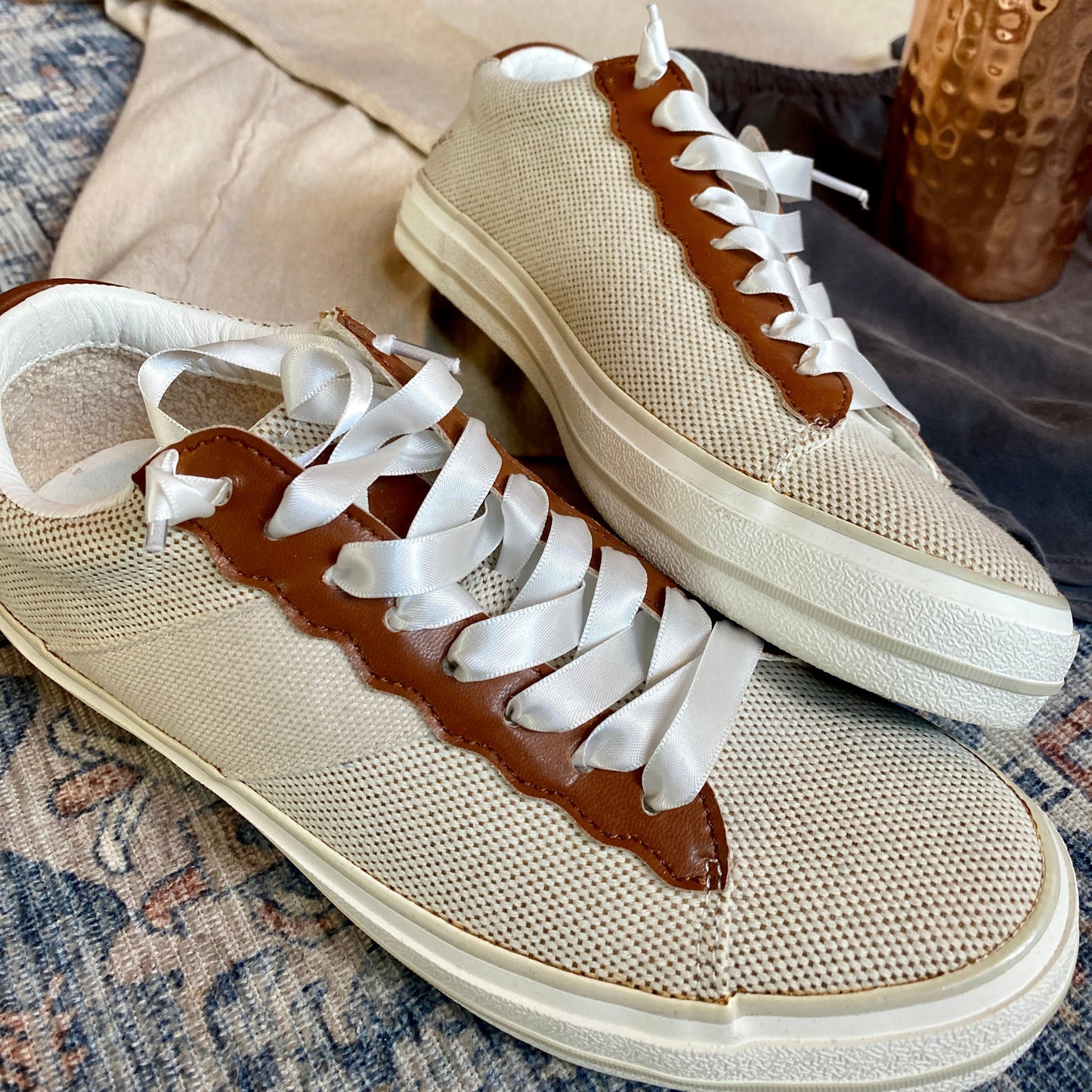 MAIN ST WOMENS SNEAKER-CREAM/BROWN