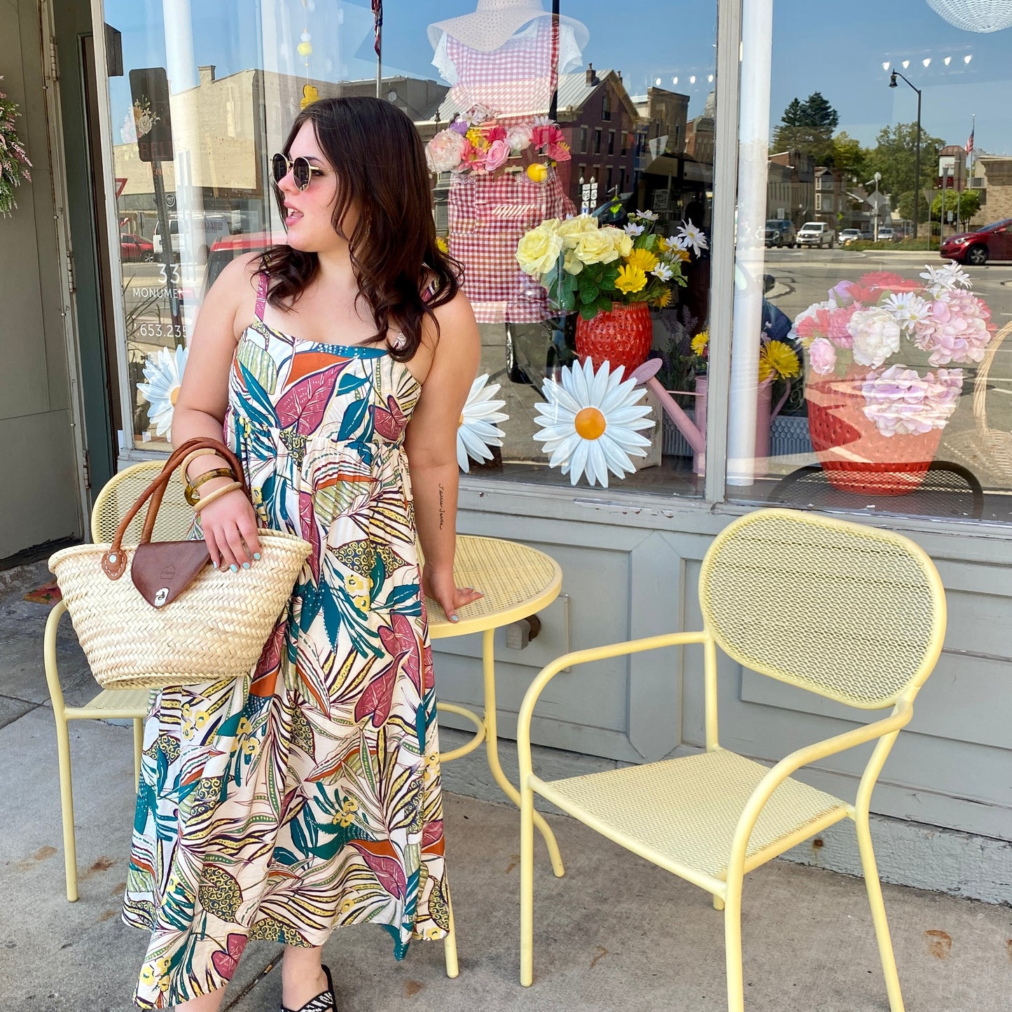TROPICAL SMOCKED DRESS