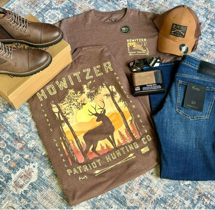 BROWN PATRIOT HUNTING TEE-HOWITZER