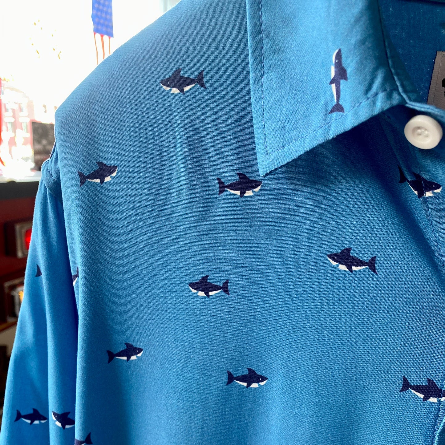 Blue Shark Hawaiian Shirt