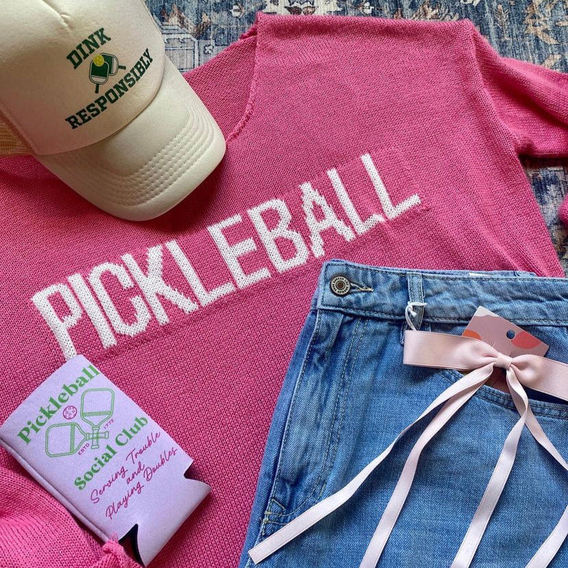 PINK PICKLEBALL SWEATER