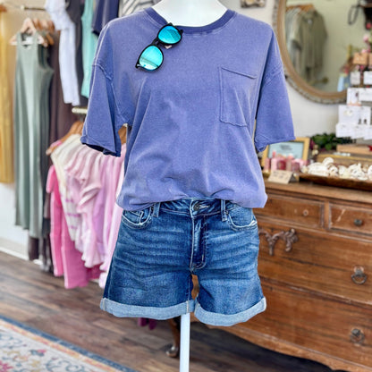 Shelby Demin Shorts by Flag & Anthem
