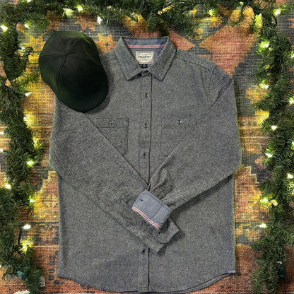 Haysville Heathered Twill L/S Flannel Shirt by Flag & Anthem